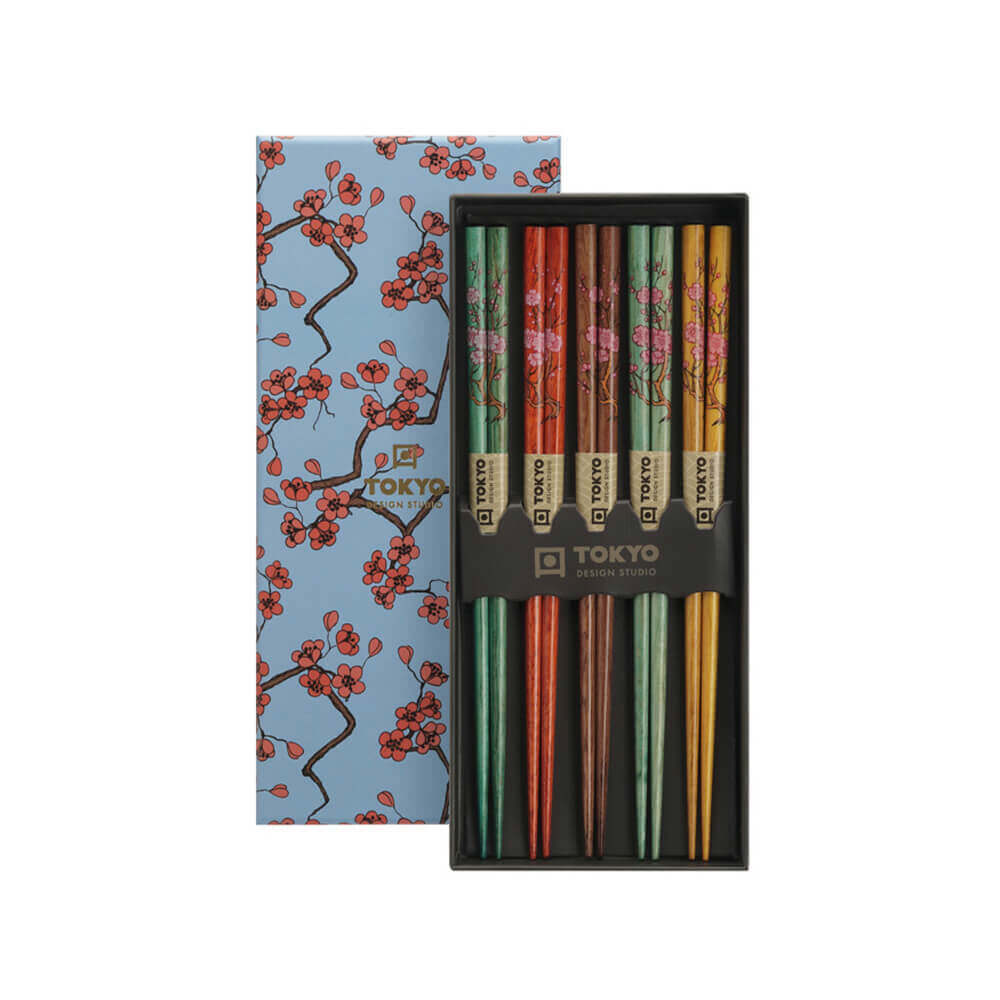 Tokyo Design Studio Sakura Set of 5 Chopsticks Giftset